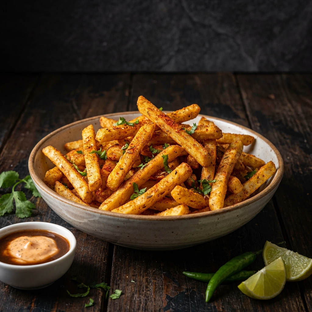 Spicy Masala Fries & Dips